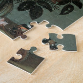 ヴィンテージバロック、花束のガラス花瓶 ジグソーパズル (側面)