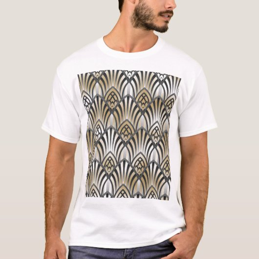 ヴィンテージバロック:観賞用シームレスパターン Tシャツ (正面)