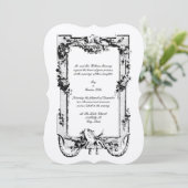 ヴィンテージバロックRococoフレームとハート 招待状 (スタンド正面)