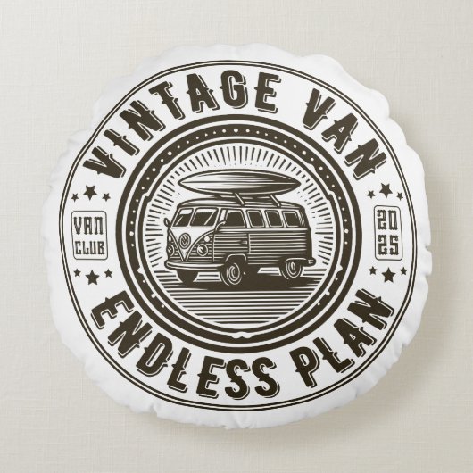 ヴィンテージバンエンドレス計画 ラウンドクッション (正面)