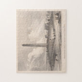 ヴィンテージバンカーヒルモニュメントイラストレーション(1848) ジグソーパズル (縦)