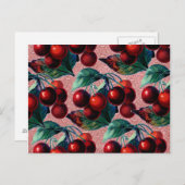 ヴィンテージバンクオブレッドさくらんぼアンティークフルーツデザイン ポストカード (正面/裏面)