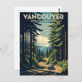 ヴィンテージバンクーバースカイラインカナダトラベル ポストカード (正面/裏面)