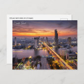 ヴィンテージバンコクタイランドワットトラベルウォーター色 ポストカード (正面/裏面)