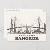 ヴィンテージバンコクタイランドワットトラベルウォーター色 ポストカード (正面/裏面)