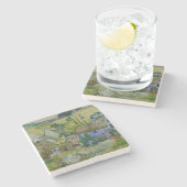 ヴィンテージバンゴッホわらぶきコテージバイアヒル ストーンコースター (横)