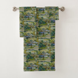 ヴィンテージバンゴッホわらぶきコテージバイアヒル バスタオルセット