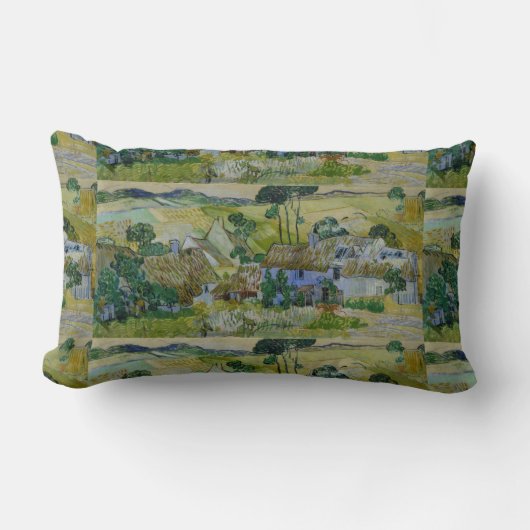 ヴィンテージバンゴッホわらぶきコテージバイアヒル ランバークッション (正面)