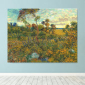 ヴィンテージバンゴッホサンセットアットモンマジュール キャンバスプリント (インサイチュ (ウッドフロア))