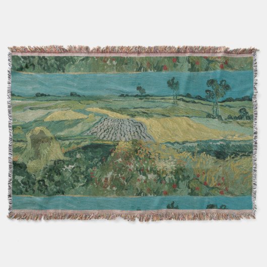 ヴィンテージバンゴッホザプレーンオブオーバーズ スローブランケット (正面)