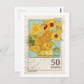 ヴィンテージバンゴッホ郵便切手はがき ポストカード (正面/裏面)