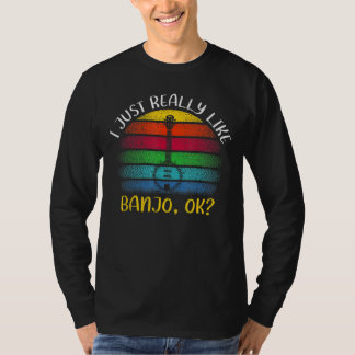 ヴィンテージバンジョミュージック私は本当にバンジョーOkが好き Tシャツ