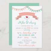 ヴィンテージバンティンお洒落結婚式招待状 招待状 (正面/裏面)