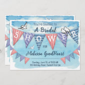 ヴィンテージバンティングブライダルシャワー 招待状 (正面/裏面)