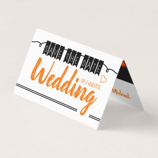 ヴィンテージバンティング、写真の日付カードの保存 名刺 (正面)