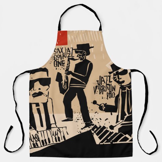 ヴィンテージバンドのポスター:クールデザイン エプロン (正面)