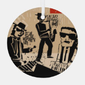 ヴィンテージバンドのポスター：クールデザイン ガラスオーナメント (裏面)