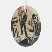 ヴィンテージバンドのポスター：クールデザイン ガラスオーナメント (正面左)