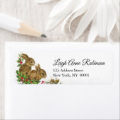 ヴィンテージバンニーズホリークリスマス差出人住所 ラベル (インサイチュ)