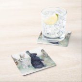 ヴィンテージバンニー、ハッピーイースター スクエアペーパーコースター (インサイチュ)