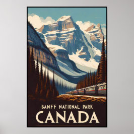 ヴィンテージバンフ国立公園カナダ旅行ポスター ポスター