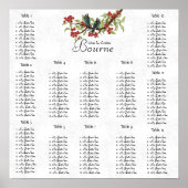 ヴィンテージバーガンディティール（緑がかった色）座席表12表 ポスター (正面)