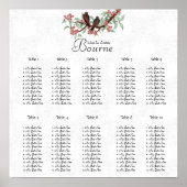 ヴィンテージバーガンディーピンクのシーティングチャート12表 ポスター (正面)