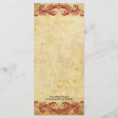 ヴィンテージバーガンディ渦巻結婚式レセプションメニュー メニュー (裏面)