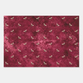 ヴィンテージバーギンディービー花ミックスとマッチ ラッピングペーパーシート (正面2)