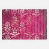 ヴィンテージバーギンディービー花ミックスとマッチ ラッピングペーパーシート (正面)