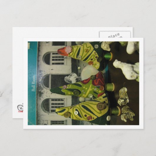 ヴィンテージバーククロスと黒焼き羊 ポストカード (正面/裏面)