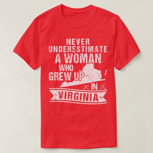 ヴィンテージバージニアの地図の女性 Tシャツ (デザイン正面)