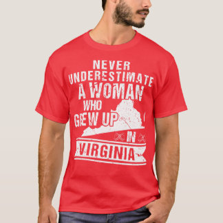 ヴィンテージバージニアの地図の女性 Tシャツ