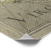 ヴィンテージバージニアの地図(1618) ポスター (角)