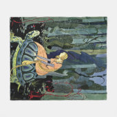 ヴィンテージバージニアスターレットプリンセスライドトルトーズ フリースブランケット (正面(横))