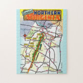 ヴィンテージバージニアポストカードマップ ジグソーパズル (縦)