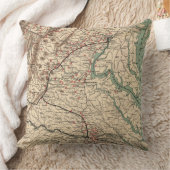 ヴィンテージバージニア南北戦争バトルフィールドマップ， 1895 クッション (ブランケット)