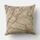 ヴィンテージバージニア南北戦争バトルフィールドマップ， 1895 クッション (裏面)