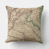 ヴィンテージバージニア南北戦争バトルフィールドマップ， 1895 クッション (正面)