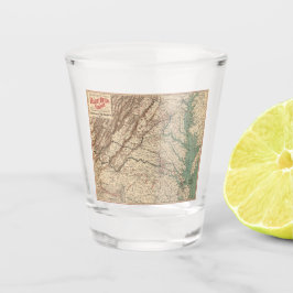 ヴィンテージバージニア南北戦争バトルフィールドマップ， 1895 ショットグラス