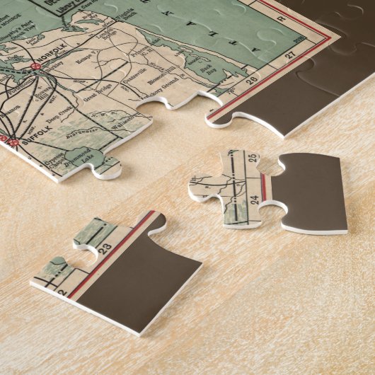 ヴィンテージバージニア南北戦争バトルフィールドマップ， 1895 ジグソーパズル (側面)