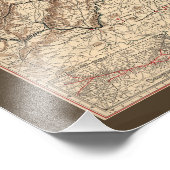 ヴィンテージバージニア南北戦争バトルフィールドマップ, 1895 フォトプリント (角)