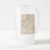 ヴィンテージバージニア南北戦争バトルフィールドマップ， 1895 フロストグラスビールジョッキ (正面右)