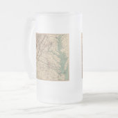 ヴィンテージバージニア南北戦争バトルフィールドマップ， 1895 フロストグラスビールジョッキ (正面左)