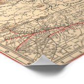 ヴィンテージバージニア南北戦争バトルフィールドマップ, 1895 ポスター (角)