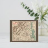 ヴィンテージバージニア南北戦争バトルフィールドマップ, 1895 ポストカード (スタンド正面)