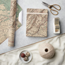 ヴィンテージバージニア南北戦争バトルフィールドマップ， 1895