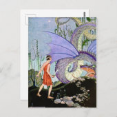 ヴィンテージバージニア・スターレット・ドラゴン・ミートウォリアー ポストカード (正面/裏面)