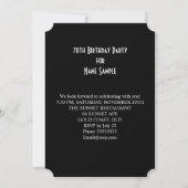 ヴィンテージバースデーパーティードレッドワインブラック金ゴールドシルバー 招待状 (裏面)