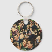 ヴィンテージバースデーパーティーバルーン，ハリウッドテーマ キーホルダー (正面)